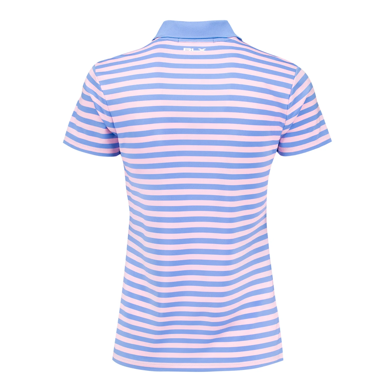 Ralph Lauren 2026 PGA Championship Women's Lightweight Airflow 4-Snap Placket Stripe Polo in Blue Mist and Light Pink - Image 2
