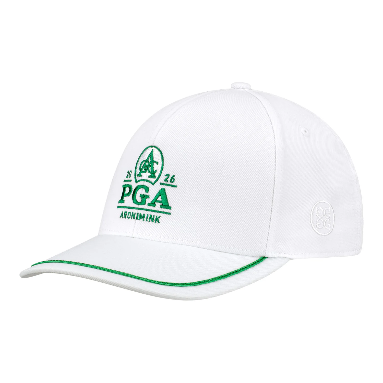 G/Fore 2026 PGA Championship Stretch Twill Snapback in White and Green