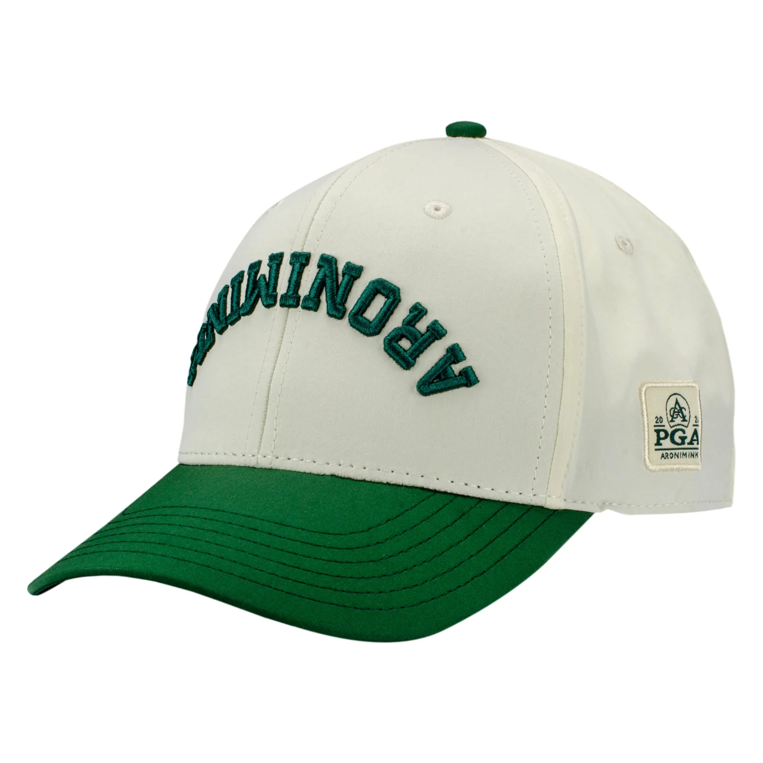 Pukka 2026 PGA Championship Two Toned Flipped Aronimink Hat in Forest Green and Cream